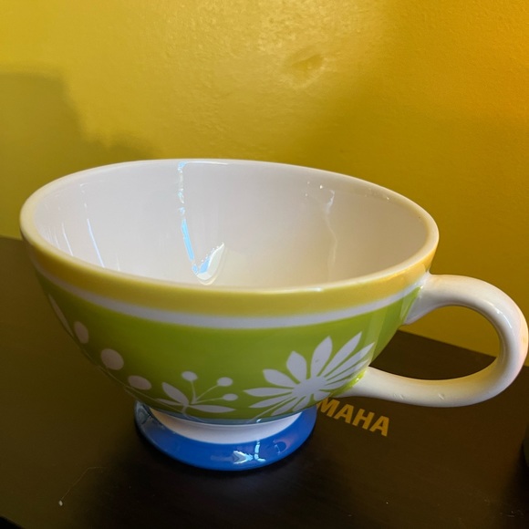 Pier 1 Imports hand painted bowl/mug with handle - Picture 3 of 8